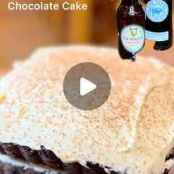 Guinness Chocolate Cake With Irish Cream Topping