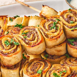 Tortilla Pinwheel Kabobs With Yogurt Sauce Recipe