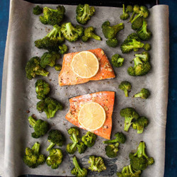 Sheet Pan Salmon With Roasted Broccoli