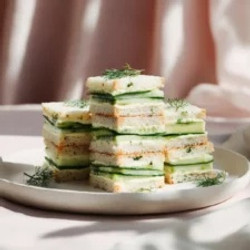 Cucumber Tea Sandwiches With Herby Cream Cheese