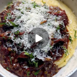 Polenta With Mushrooms &amp; Lentils