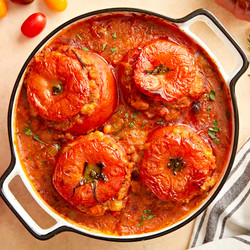 Tuscan White Bean Stuffed Tomatoes