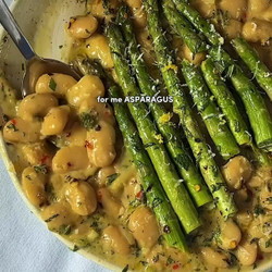 Asparagus + Braised Butter Beans