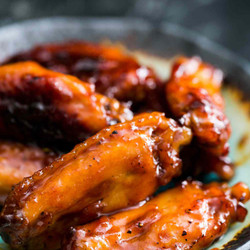 Bourbon Maple Glazed Chicken Wings