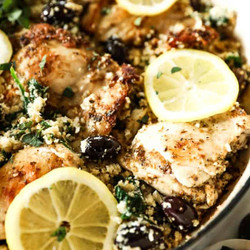 One Pan Greek Chicken Dinner (paleo, Whole30 + Keto)