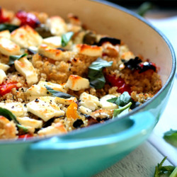 Roasted Vegetable &amp; Feta Cheese Quinoa Bake