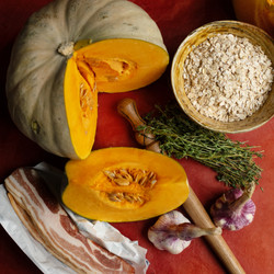 Oats, Bacon And Roast Squash