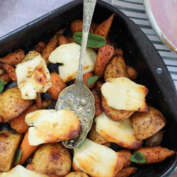 Roasted Halloumi Traybake