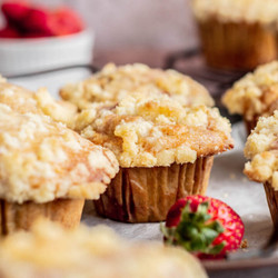 Sourdough Strawberry Muffins