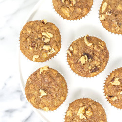 Banana Walnut Oatmeal Muffins