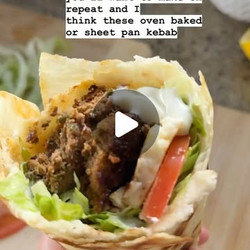 Oven Baked - Sheet Pan Kebabs With Haloumi