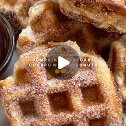 Pumpkin Cheesecake Churro Waffle Donuts