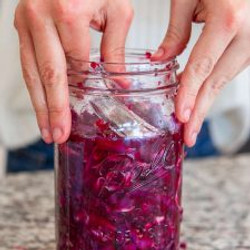 Fermented Beet And Red Cabbage Sauerkraut With Ginger