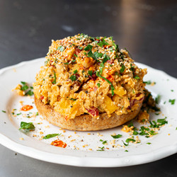 Chickpea, Tahini &amp; Harissa High Protein Smash