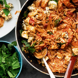 Ottolenghi Orzo With Prawns, Tomato And Marinated Feta