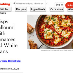 Crispy Halloumi With Tomatoes And White Beans