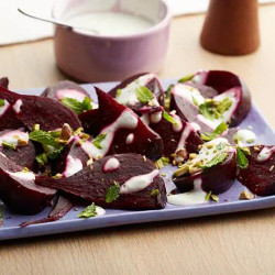 Beets With Creamy Balsamic Vinaigrette And Mint