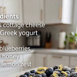 High Protein Lemon Blueberry Cheesecake