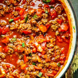 Thick And Beefy Beanless Chili