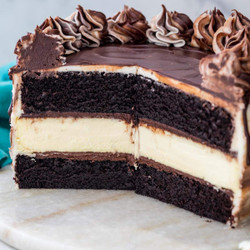 Cheesecake Stuffed Chocolate Cake