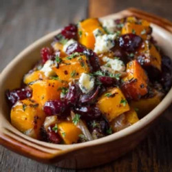 Roasted Butternut Squash With Cranberries, Goat Cheese &amp; Shallots