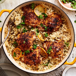 One Pan Greek Chicken And Lemon Rice