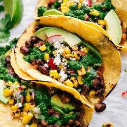 Healthy Tacos: Black Bean, Corn, &amp; Avocado