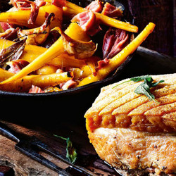 Roast Pork With Ham Hock Roast Parsnips