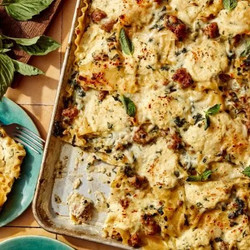 Italian Sausage And Pesto Sheet Pan Lasagna