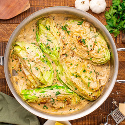 Creamy Garlic Parmesan Cabbage