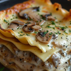Mushroom Chicken Alfredo Lasagna