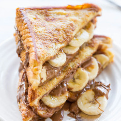 Chocolate Peanut Butter Banana Stuffed French Toast