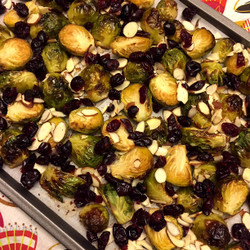 Roasted Brussels Sprouts With Cranberries &amp; Almonds