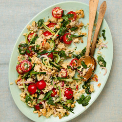 Summer Crispy Rice Salad With Tofu, Lime And Herbs