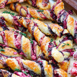 Blackberry Goat Cheese Puff Pastry Twists