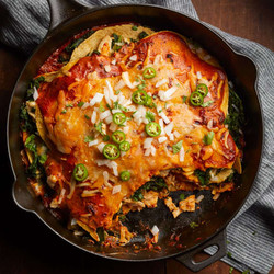 Adobo Chicken &amp; Kale Enchiladas