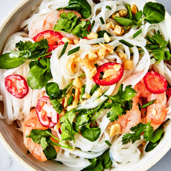Rice Noodles With Shrimp And Coconut-lime Dressing
