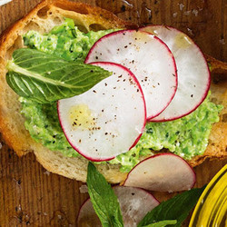 Pea And Radish Bruschetta