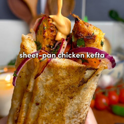 Sheet Pan Chicken Kefta Wraps