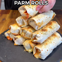 High Protein Cheesy Chicken Parm Rolls