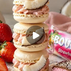 Strawberry Bounty Macarons