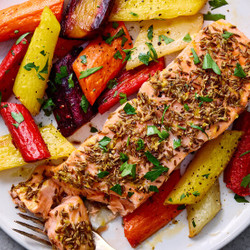 Roasted Cumin Salmon With Carrots