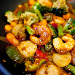 Szechuan Shrimp Stir Fry With Fried Rice