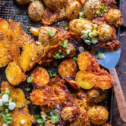 Crispy Parmesan Crusted Buffalo Potatoes