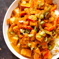 Miso Gochujang Peanut Tofu Stir Fry