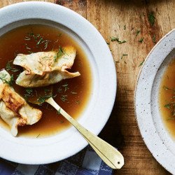 Ziuta's Slow-cooked Beef And Vegetable Pierozki In Broth