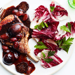 Pork Chops With Fig And Grape Agrodolce