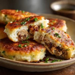 Crispy Mashed Potato Pancakes With Savory Meat Filling