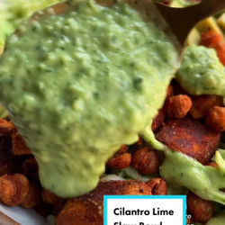 Cilantro Lime Slaw With Roasted Sweet Potatoes And Chickpeas