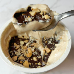 Peanut Butter Yogurt Cup With Magic Shell Topping